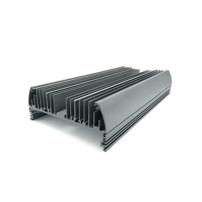 Aluminum Housing Heat Sink Extrusion Profiles Black Powder Coating