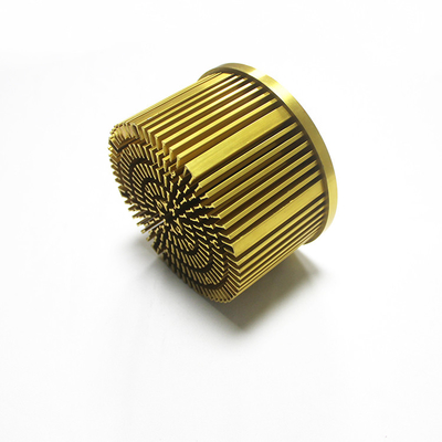 Anodizing Golden 50W Cold Forged Pin Fin Heat Sink For LED Grow Light