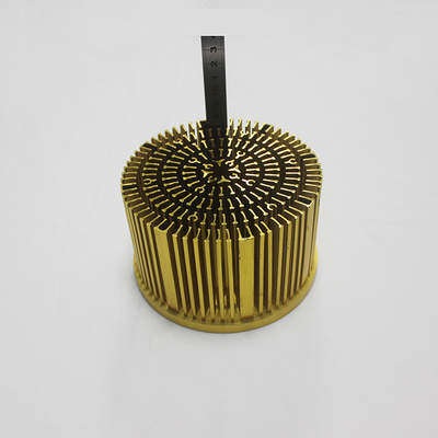 Anodizing Golden 50W Cold Forged Pin Fin Heat Sink For LED Grow Light