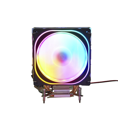 4pcs Pipe Black And White CPU Cooler , 12VDC ISO9001 CPU Liquid Cooling Radiator