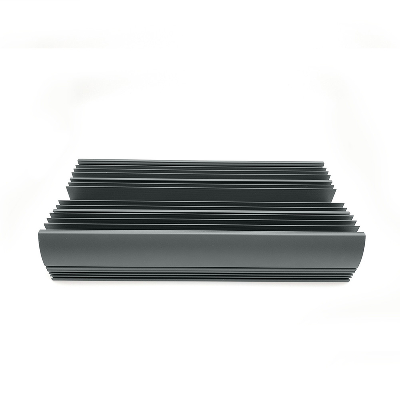 Aluminum Housing Heat Sink Extrusion Profiles Black Powder Coating